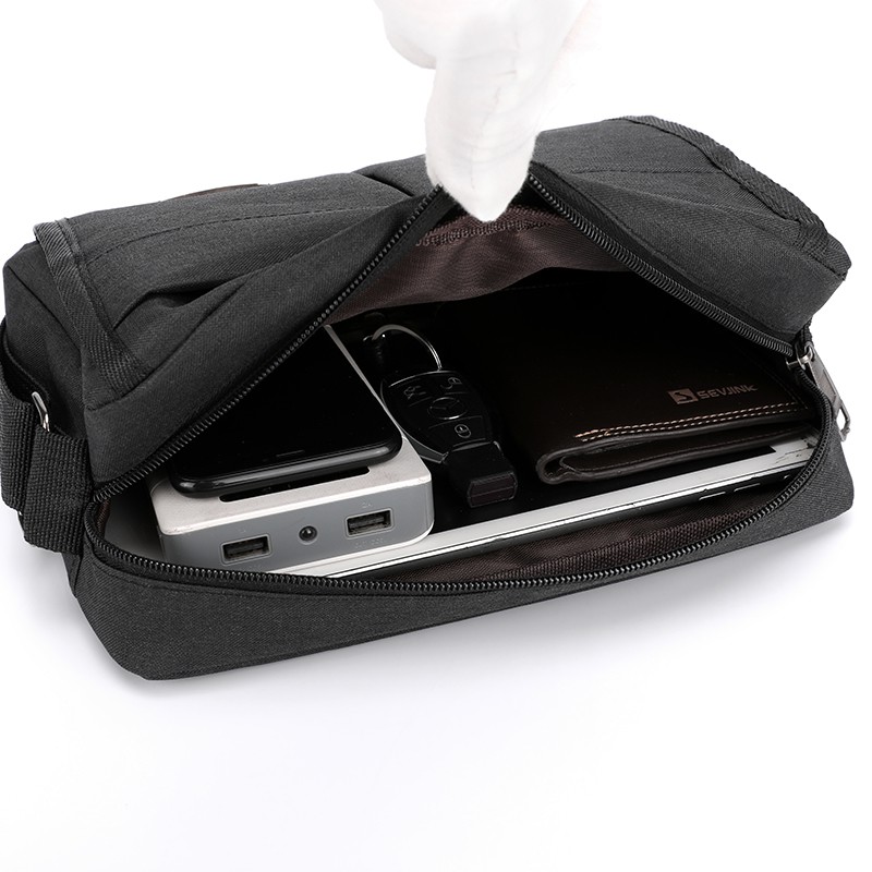 Túi Da Đeo Chéo Nhiều Ngăn Tiện Lợi Cho Nam