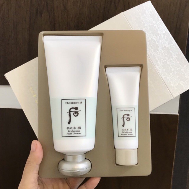 Bộ sữa rửa mặt Whoo trắng da mờ nám hiệu quả -WHOO Brightening Foam Cleanser Special Set 2pcs.