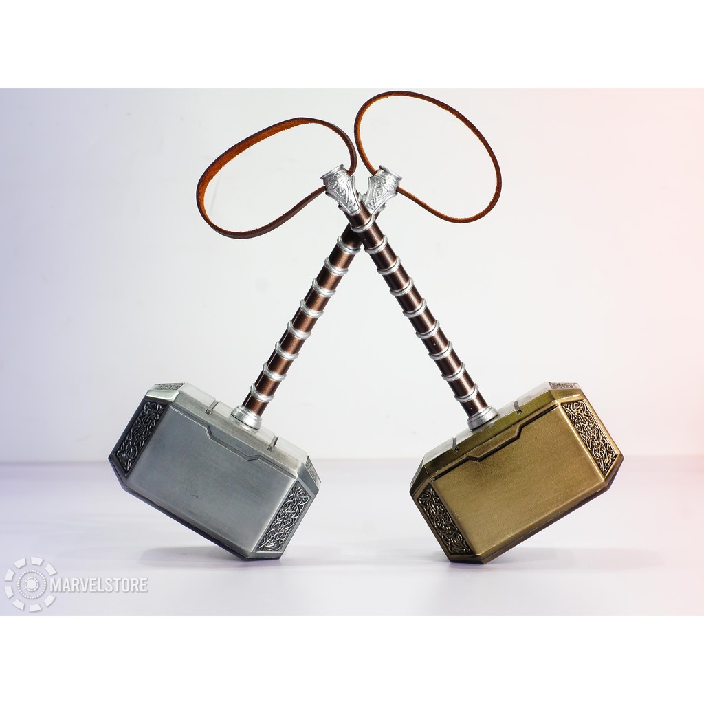 Búa Thor kim loại tỉ lệ 1/4 màu bạc đồ cosplay marvel