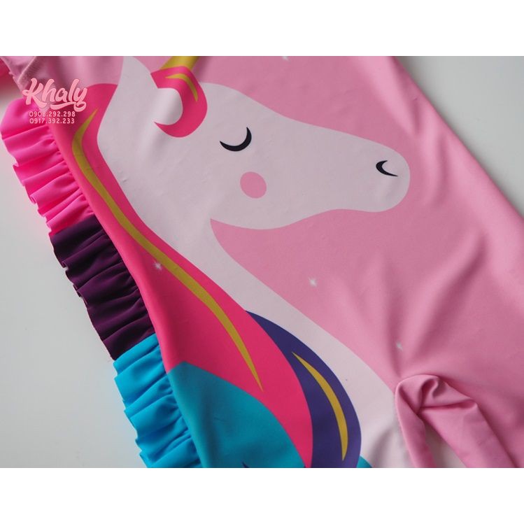 Đồ bơi , đồ lặn liền thân trẻ em tặng kèm nón bơi hình ngựa Unicorn 7 màu , màu hồng cho bé gái còn đủ 4 size 78NDBUNIH