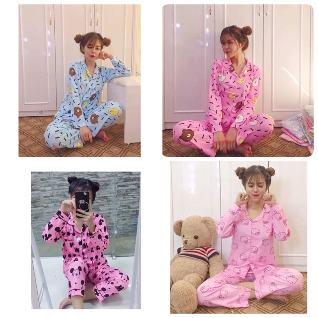 [BẢNG MÀU MỚI 490MÀU] Bộ Pizama Tay Dài màu kute (Pijama kate) [ Toàn Bộ Ảnh Thật] | BigBuy360 - bigbuy360.vn