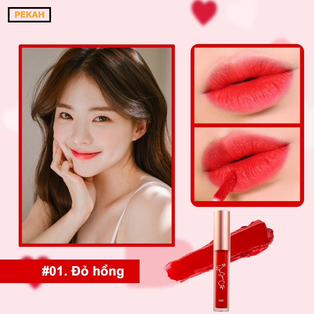 Date 07/23 Son kem lì Pekah Winsome Cotton Tint 4.5g lâu trôi mềm môi NPP Shoptido