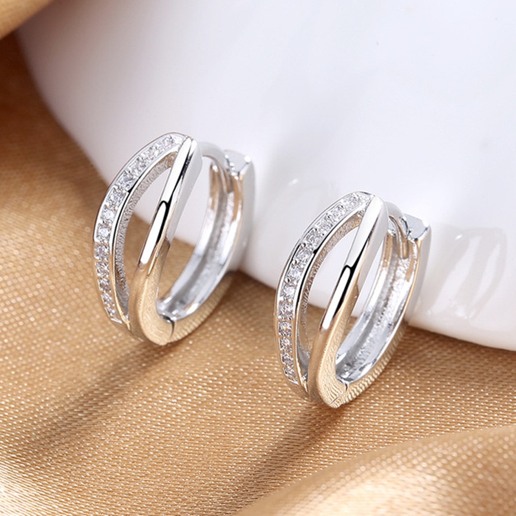Bông tai nữ khuyến bấm bạc Ý S925 - HT302