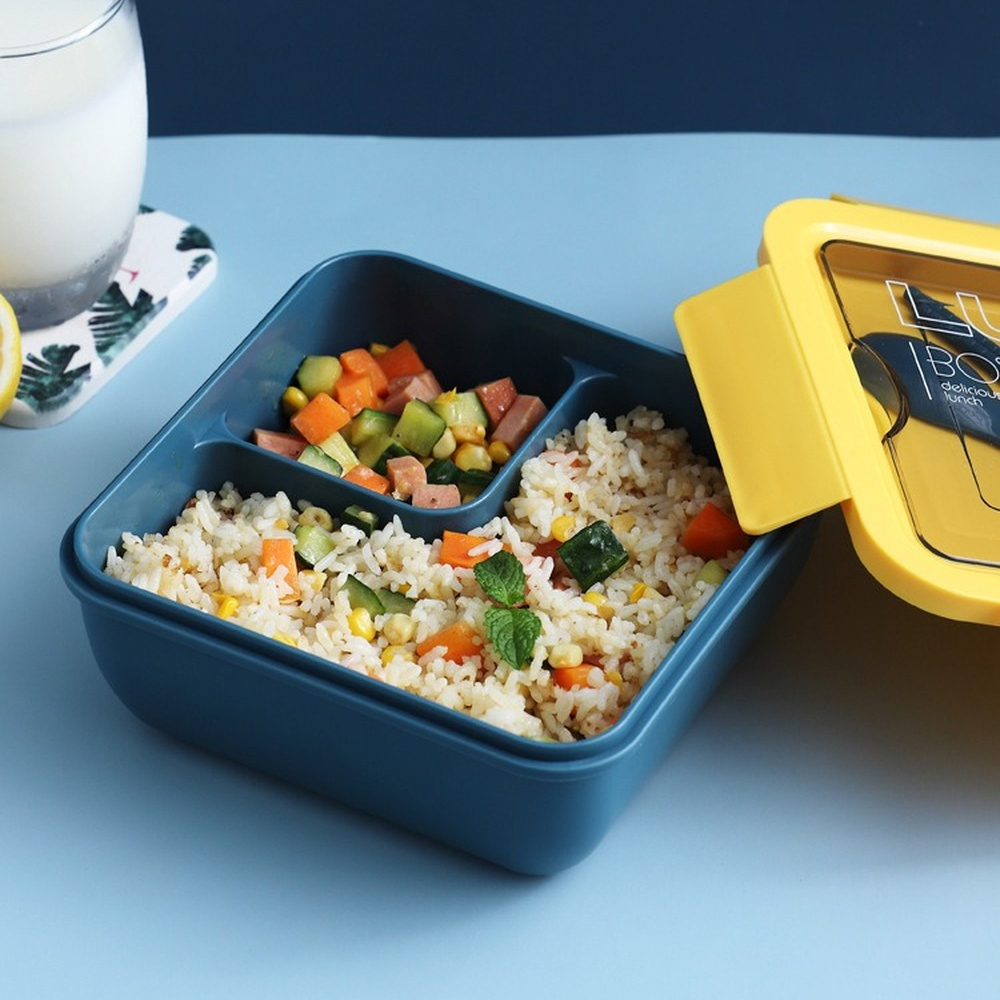 Hộp ONUOBAO đựng cơm bento kiểu vuông nhiều màu 1100ml