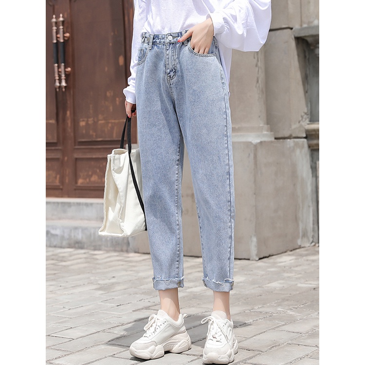 Quần jeans cạp cao fullsize cho nàng nấm lùn, quần ống suông cho đôi chân thẳng tắp