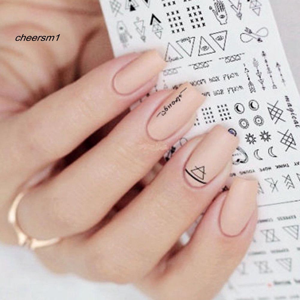 Nhãn dán trang trí móng tay kiểu dáng xinh xắn DIY