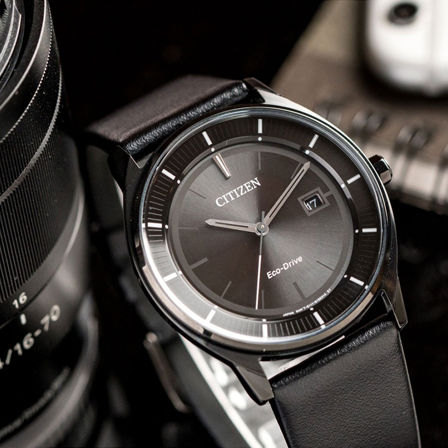 Đồng hồ nam CITIZEN MEN'S WATCH ECO DRIVE FULL BLACK #BM7405-19E