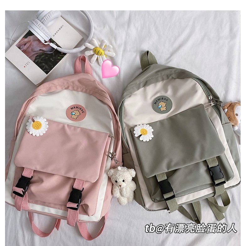 [TẶNG KÈM BÉ GẤU] BALO ULZZANG MRMIBAG 2 KHOÁ CHỐNG NƯỚC SIÊU CUTE