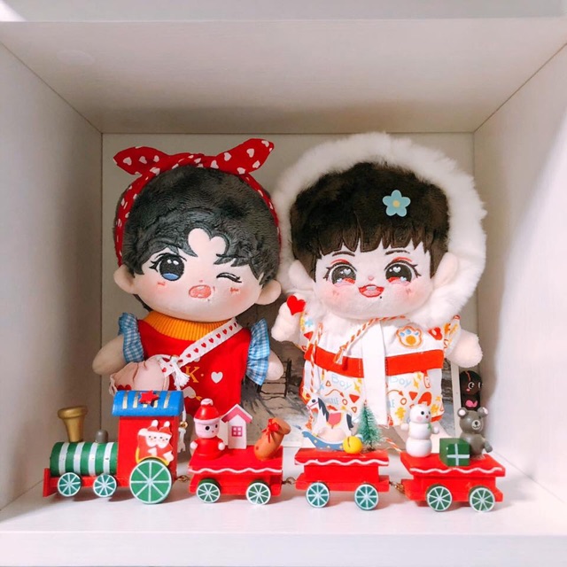 Combo vải lông nhung, chỉ và bông gòn may doll