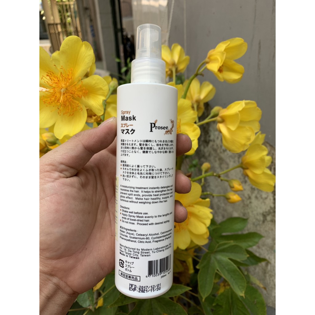 Taiwan⛱ Xịt dưỡng phục hồi tóc Prosee Spray Mask AE11 250ml