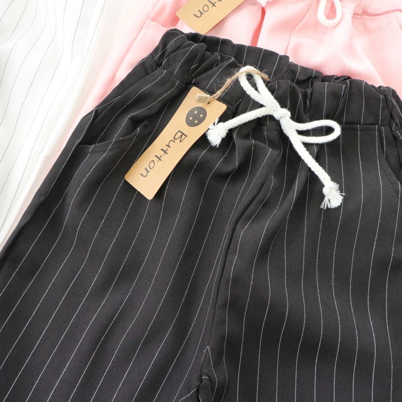 Quần dài bé gái Button 3-13 tuổi  Quần chun bo gấu cotton 0622