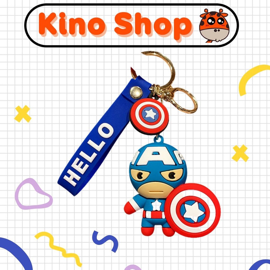 Móc khoá silicon siêu anh hùng người nhện spiderman người dơi Captain America  Avengers Kino Shop