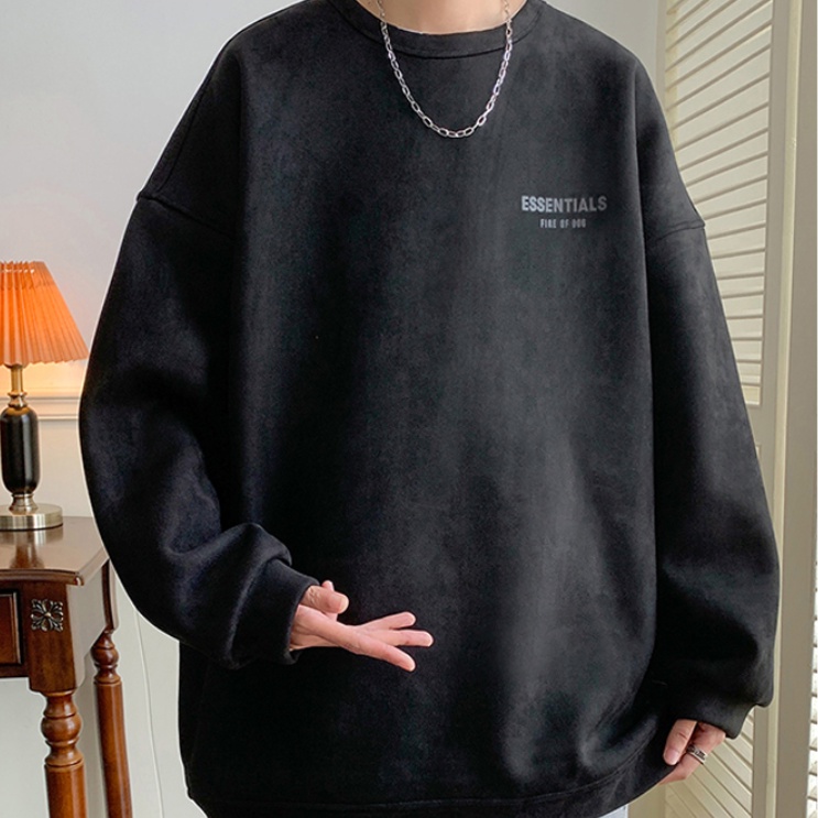 Áo Nỉ Tay Dài Cổ Tròn In Chữ Đơn Giản Thời Trang Hàn Quốc Cho Nam