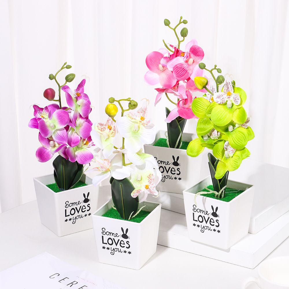 Chậu Hoa Lan Nhân Tạo Để Bàn Trang Trí Tiệc Tùng