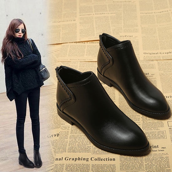 Giày bốt martin cổ thấp đế bằng phong cách mới thời trang dành cho nữ | BigBuy360 - bigbuy360.vn