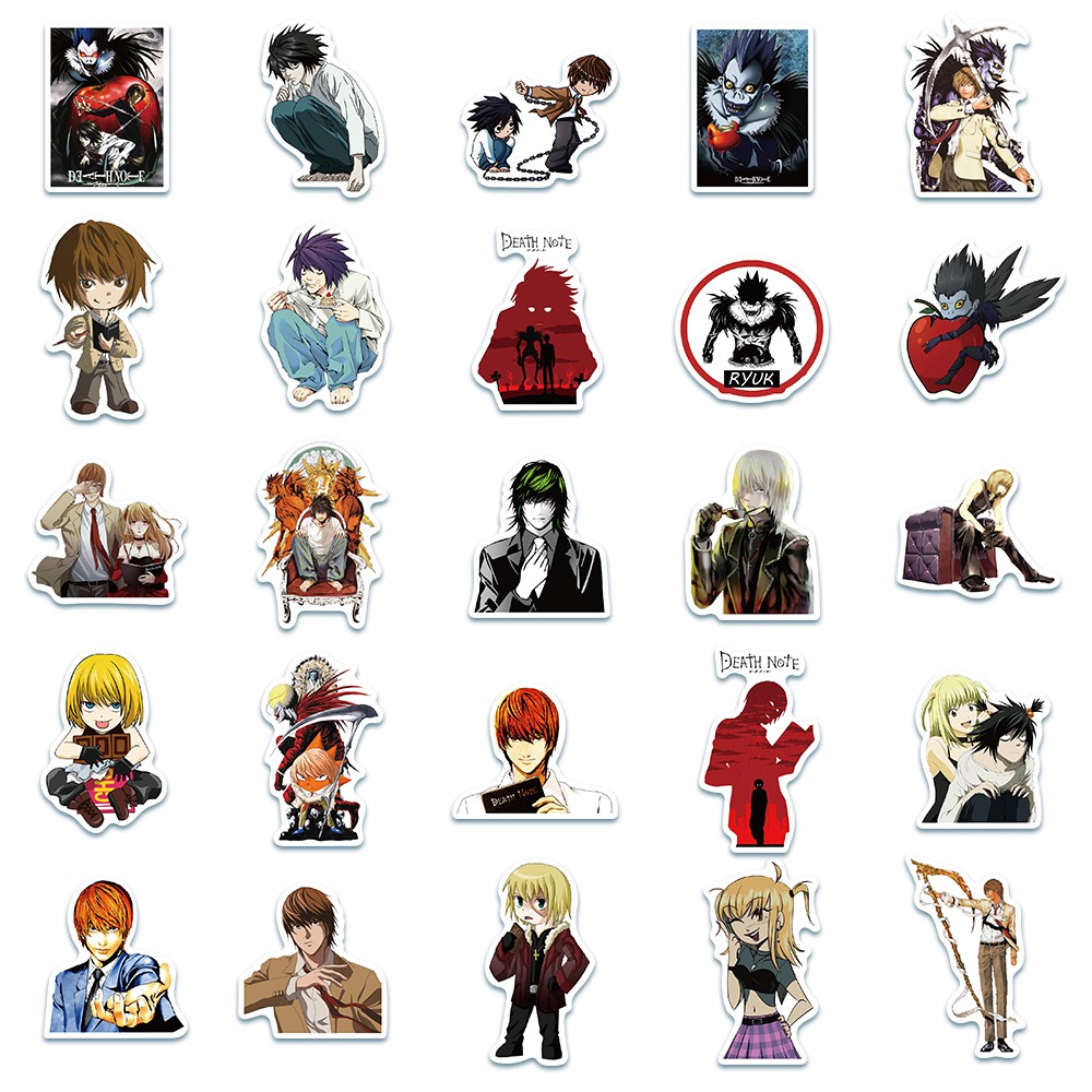 Bộ 50 Miếng Dán Hình Hoạt Hình Death Note Chống Thấm Nước