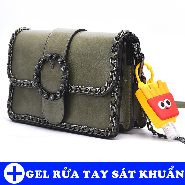 Móc khóa chai gel rửa tay kháng khuẩn hoạt hình cute tiện dụng