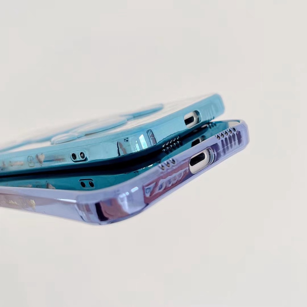 Ốp Điện Thoại Mềm Hình Gấu Màu Xanh Dương Cho iphone 12 pro max 11 pro max xs max xr x 7 8 plus iphone 7 plus