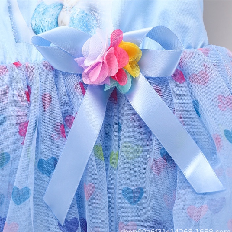 Váy đầm công chúa Elsa cho bé gái 3-7 tuổi đi học, đi chơi