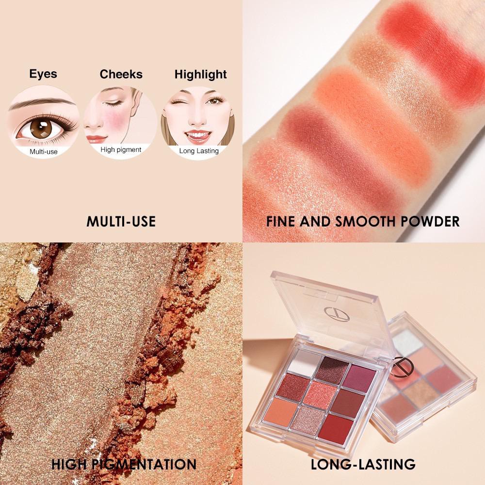 (hàng Mới Về) Bảng Phấn Mắt O.two.o 9 Màu Sắc Hiệu Ứng Lì / Ánh Nhũ Thời Trang Mờ / Matte | BigBuy360 - bigbuy360.vn