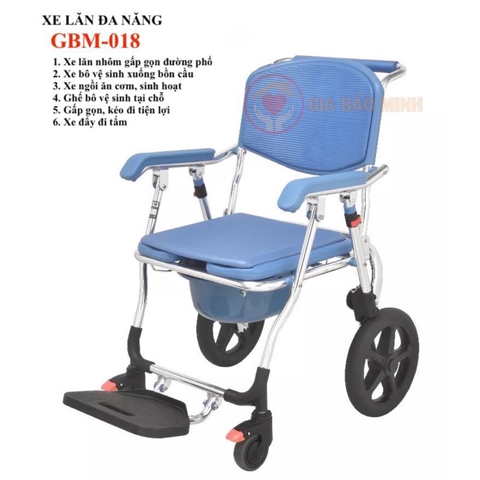 Xe lăn nhôm đa năng cho người già