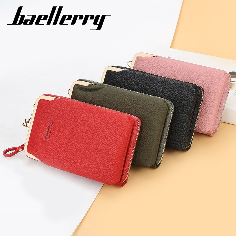 Baellerry Women Wallet Mid-Length Mobile Phone Bag Fashion Zipper Messenger Bag N8601