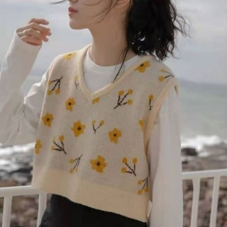 ÁO GILE CROP TOP LEN DỆT CỔ CHỮ V DỄ PHỐI ĐỒ