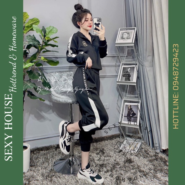 Bộ thể thao phối khóa cổ thêu logo B29 SEXYHOUSE