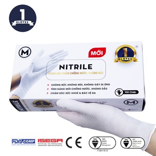 Găng tay y tế Nitrile không bột (Trắng) ONE GLOVES