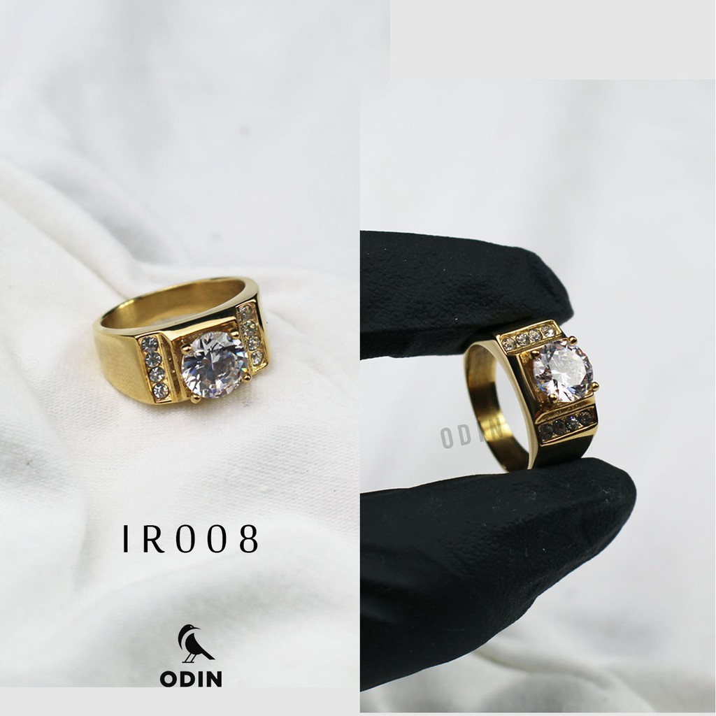 Nhẫn Titanium mạ vàng 14k/ Bạch kim đính đá Cubic - KHÔNG GỈ - LUÔN SÁNG