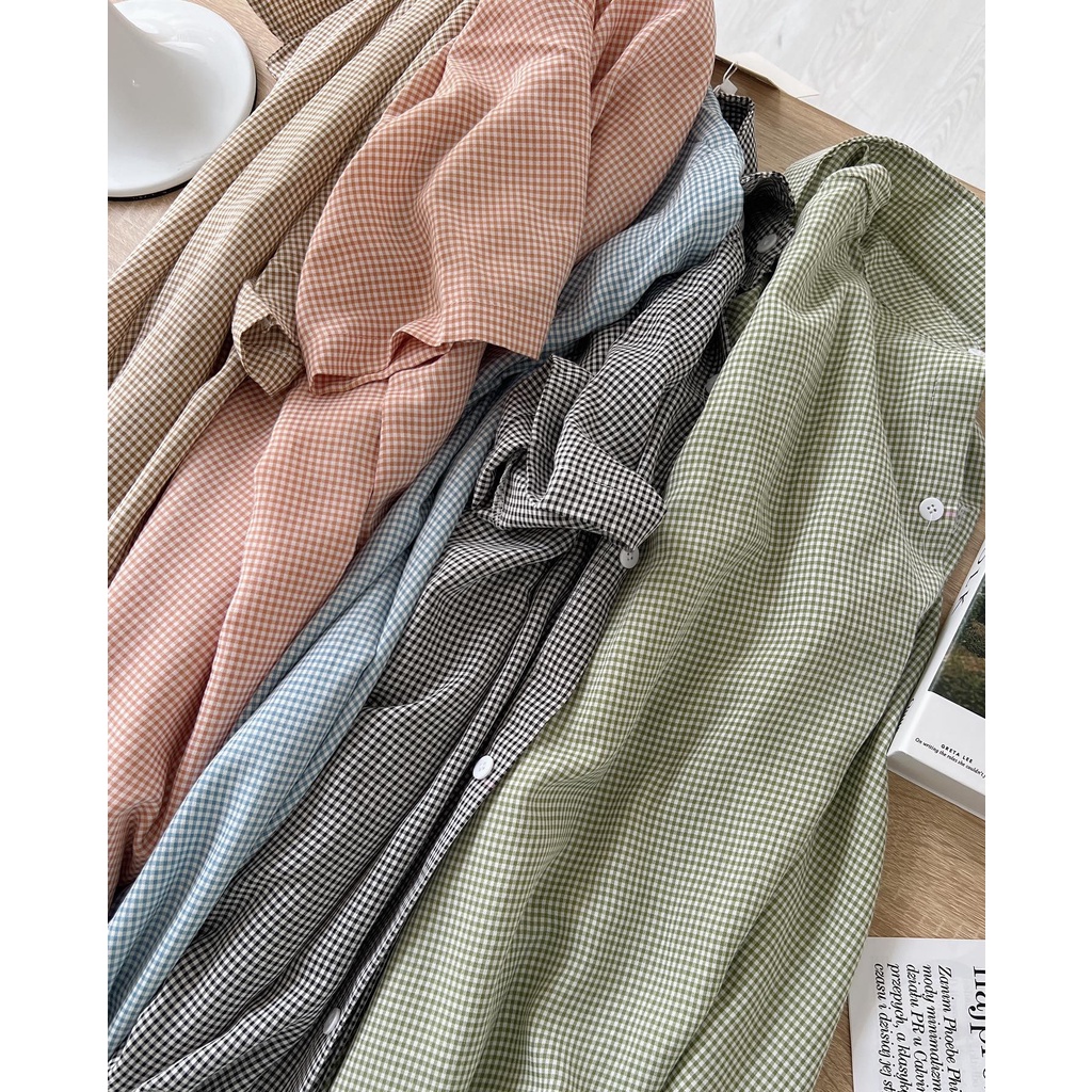 V1904 Váy somi kẻ nhỏ dáng suông Audrey | BigBuy360 - bigbuy360.vn