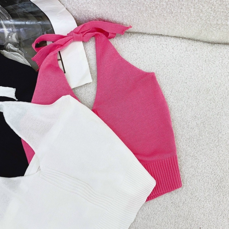 ÁO CROP THUN CỔ YẾM