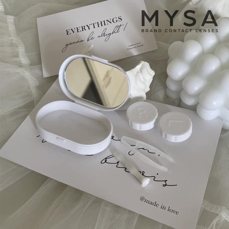 Khay Đựng Mini Có Gương Và Dụng Cụ Đeo Lens Nhỏ Xinh