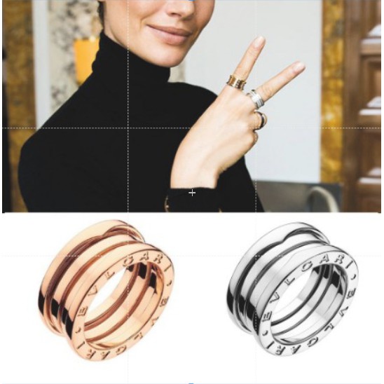 BVLGARI Nhẫn Thép Titan Thiết Kế Trẻ Trung Hợp Thời Trang Cho Cặp Đôi