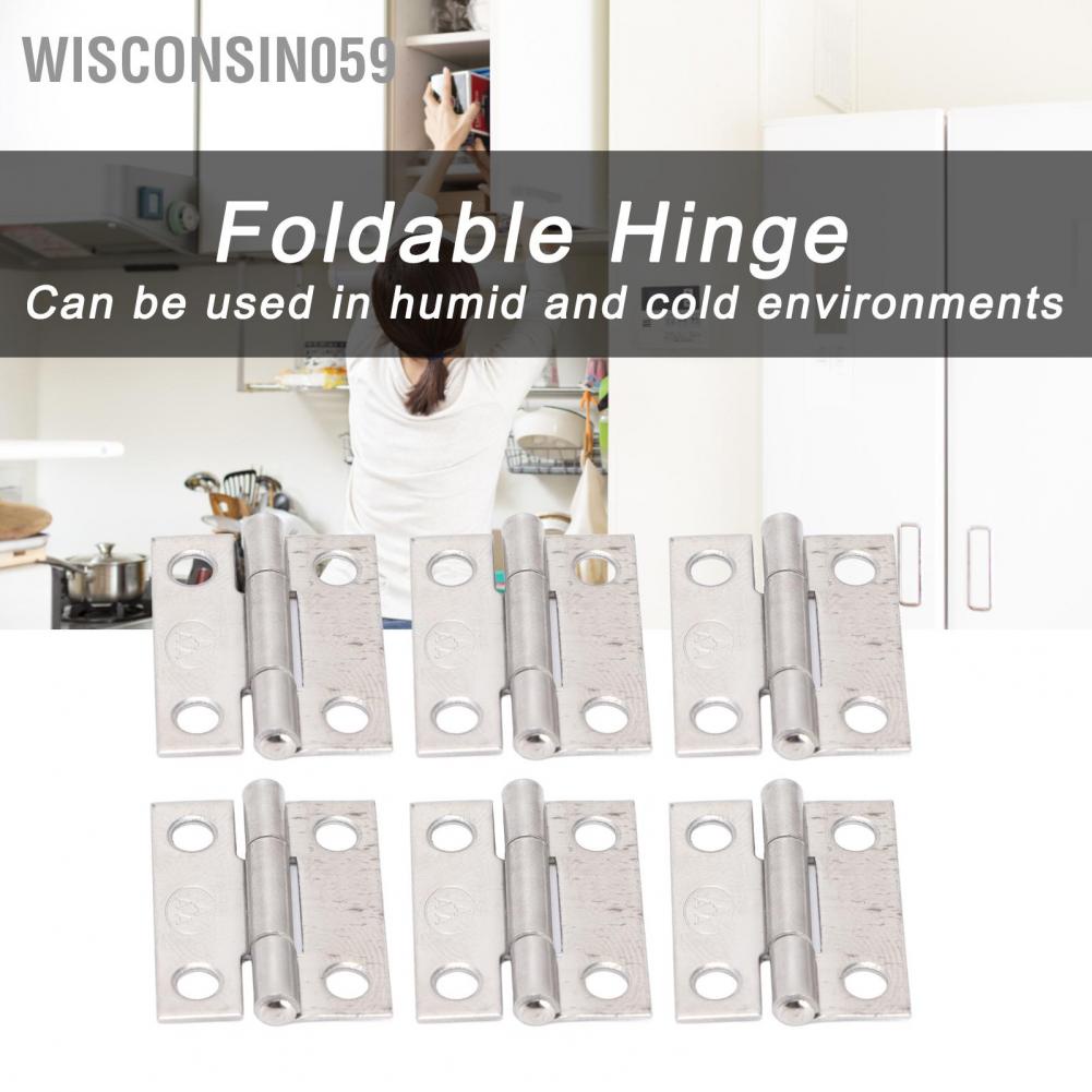 Wisconsin059 10Pcs 1in Hinges 304 Stainless Steel 4 Hole Foldable Butt for Marine Boxes Cabinet Door