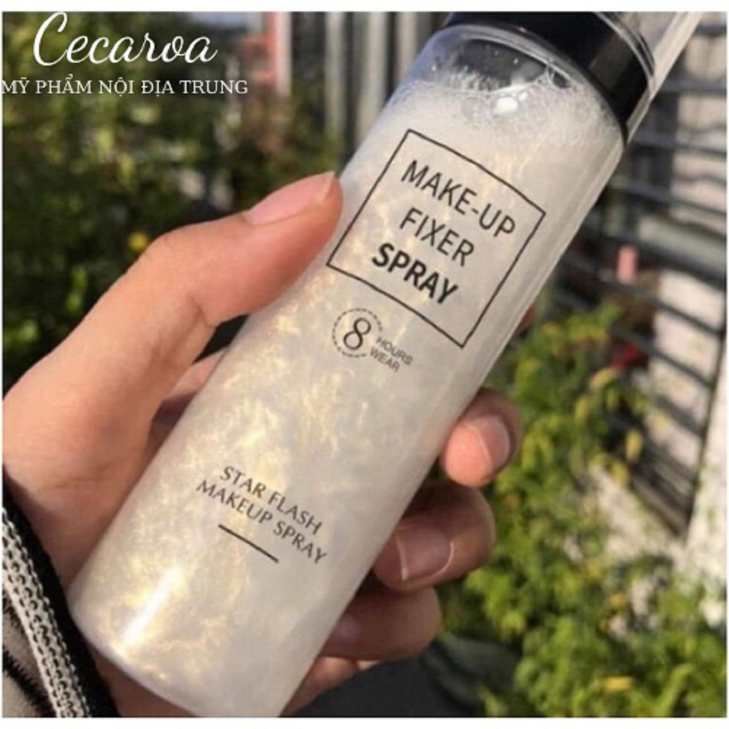 Xịt Nhũ Khóa Nền Makeup Dưỡng Ẩm Bắt Sáng Cecaroa