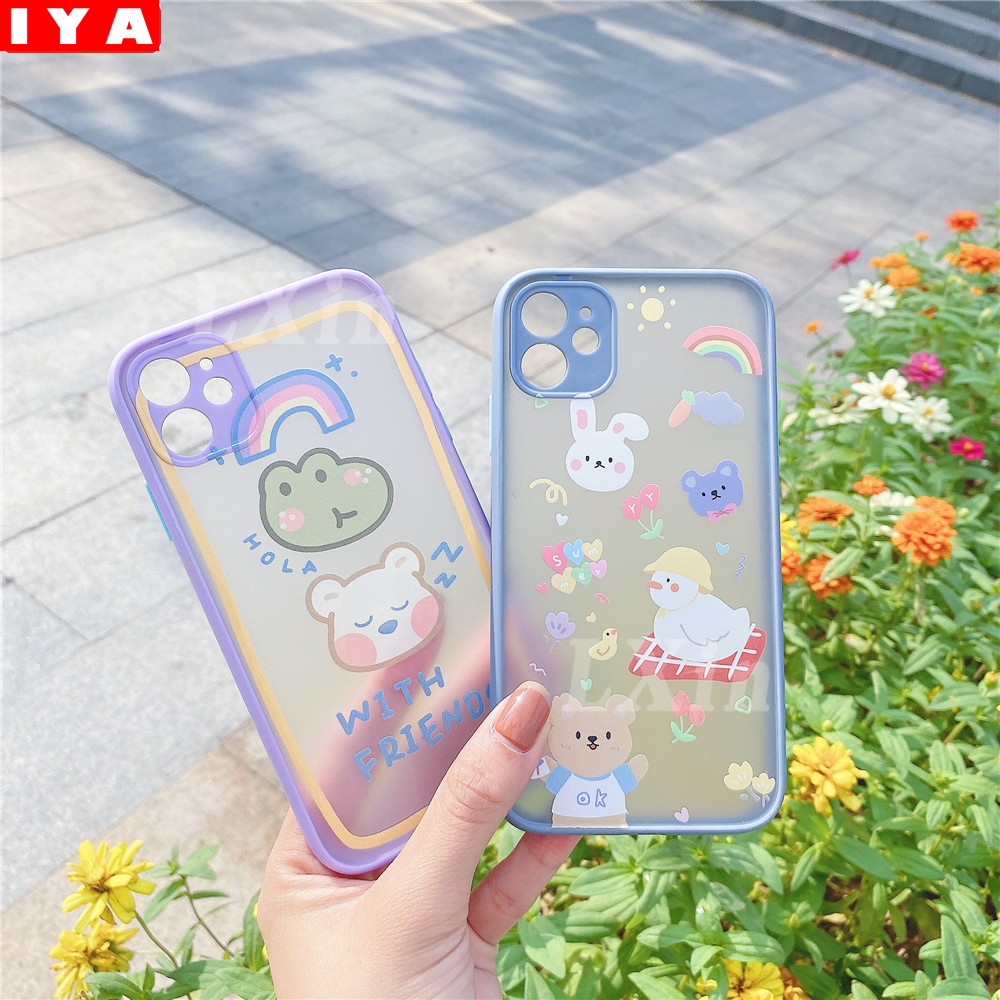 Ốp điện thoại nhựa acrylic nhám họa tiết màu sắc dễ thương cho SAMSUNG GALAXY A12 A02S A52 A11 A51 A71 A50S A30S A20S A50