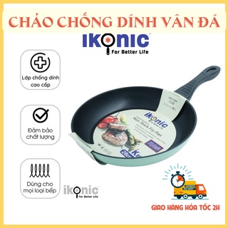 Chảo chống dính bếp từ sâu lòng có vân đá IKONIC IK85 - Bảo hành 1 đổi 1 trong 2 năm