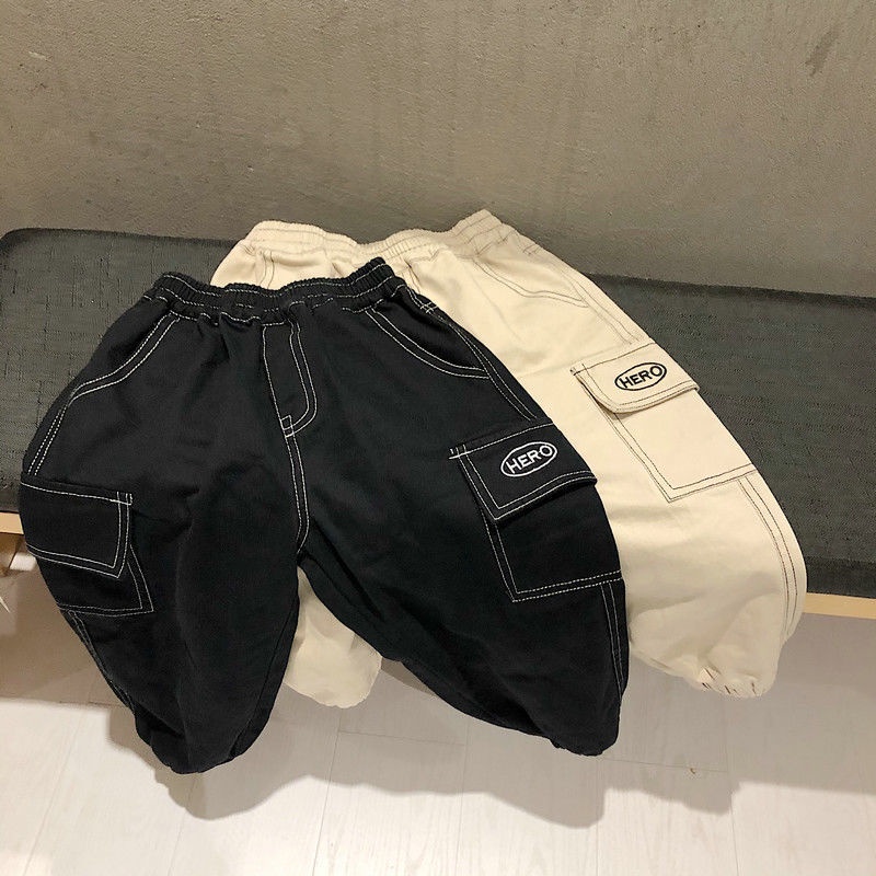 Quần Dài Bé Trai Có Túi Lớn Chất Liệu Cotton Mềm Mại Phong Cách Hàn Quốc Từ 17KG-52KG