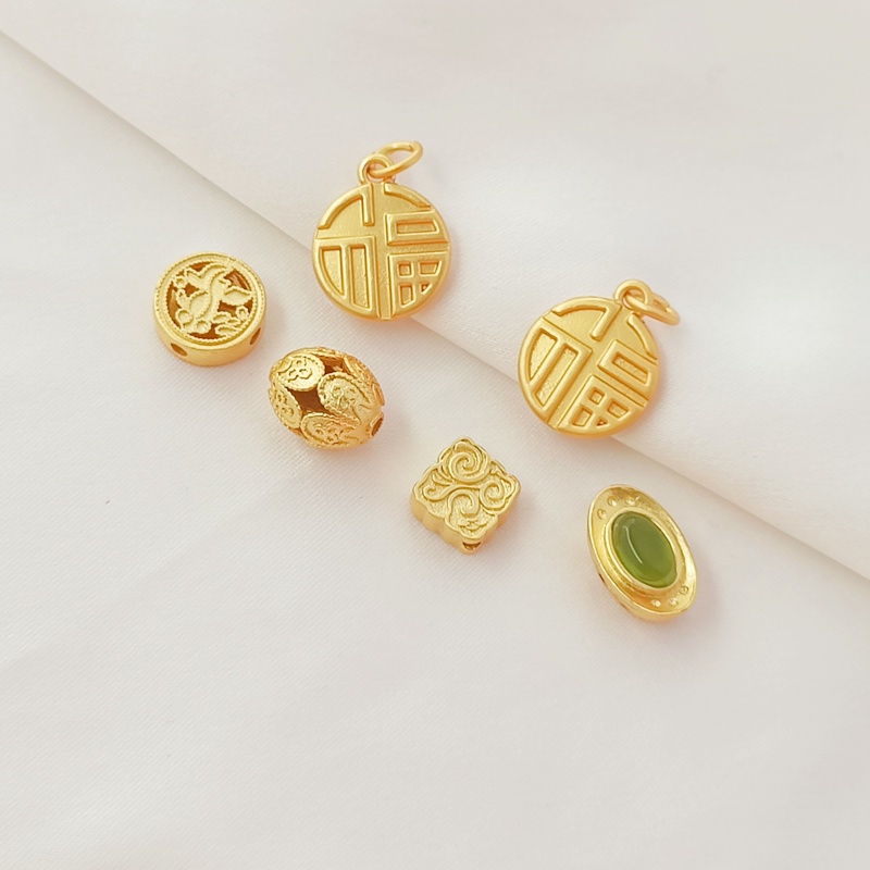 Hạt Xỏ Lỗ Hình Oval 18K Màu Sắc Cổ Điển Dùng Làm Trang Sức DIY