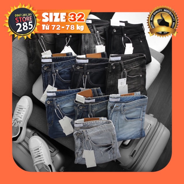 🏆SIZE 32🏆 CAO CẤP 🔥S32L1 Các mẫu Quần jean vnxk chất lượng - co giãn - Slimfit 32