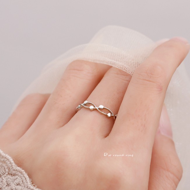 Nhẫn nữ nhẫn bạc s925 dot round Cá jewelry NB24