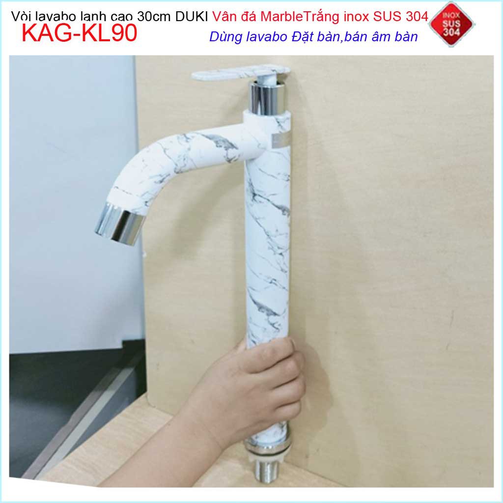 Vòi lavabo vân đá marble Duki KAG-KL90, vòi lavabo lạnh marble thủ công cao cấp cao 30cm