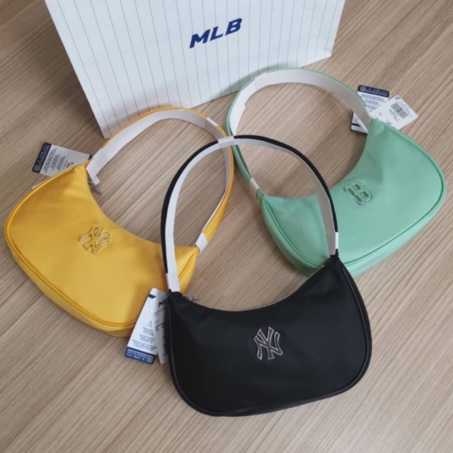 ✅  Túi Đeo Vai MLB NYLON HOBO BAG NEW YORK YANKEES 3ABQS032N-50BKS | ẢNH THẬT TỰ CHỤP | MẪU MỚI NHẤT
