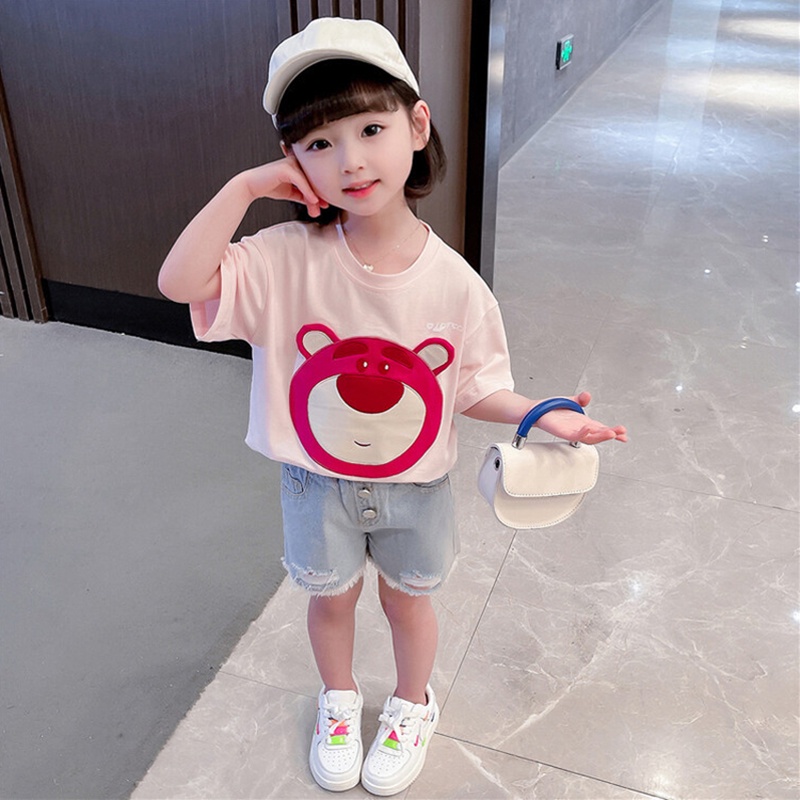 Se7en Áo Sơ Mi Ngắn Tay Cổ Thuyền Giản Dị Mùa Hè Cho Bé Gái