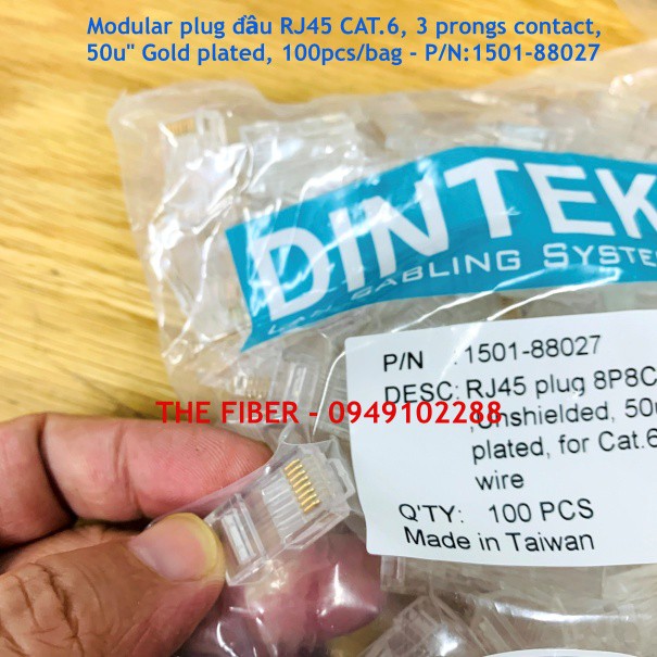 Đầu mạng RJ45 Cat 6 DINTEK chính hãng