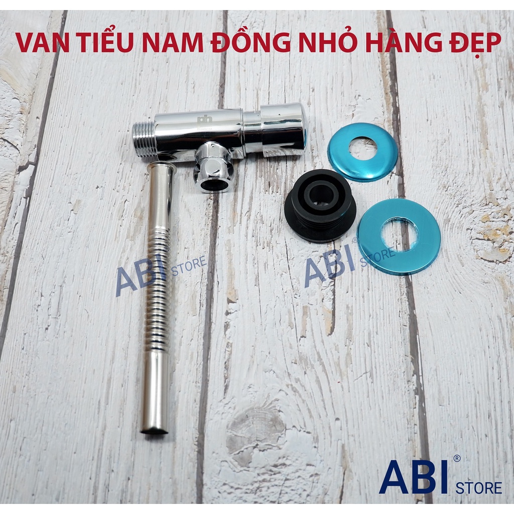 Van tiểu nam đồng mạ crome loại nặng, đẹp, van xả bồn tiểu nam nhấn