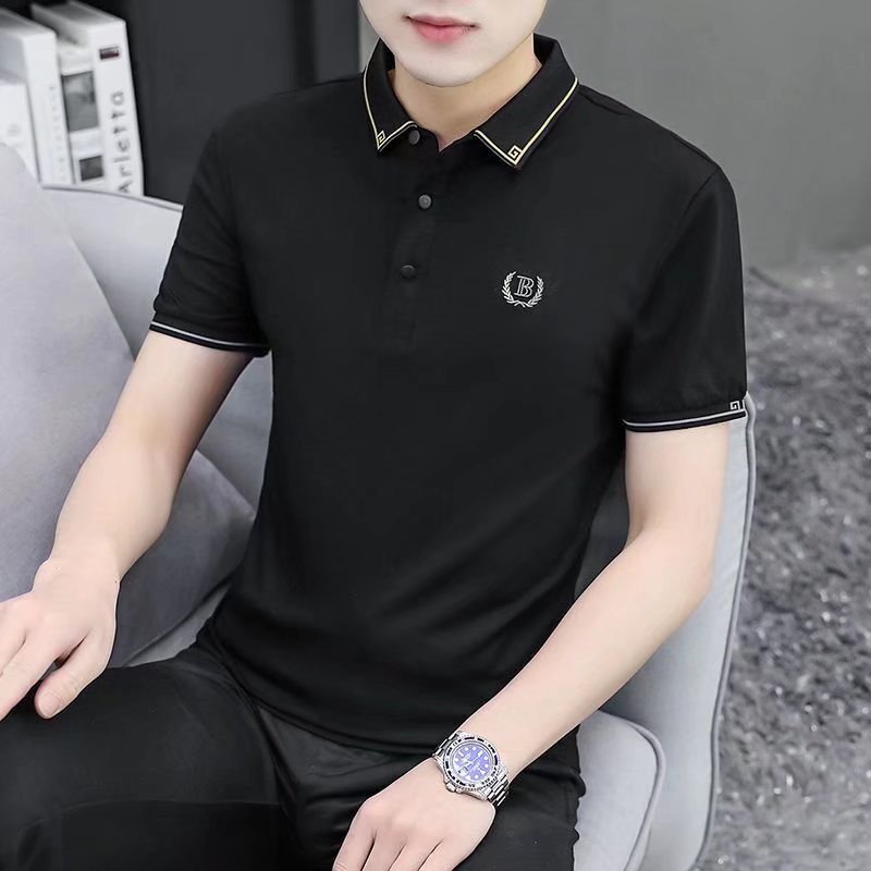 Áo polo Tay Ngắn Dáng Ôm Màu Trắng Phong Cách Hàn Quốc Thời Trang Mùa Hè Mới Cho Nam