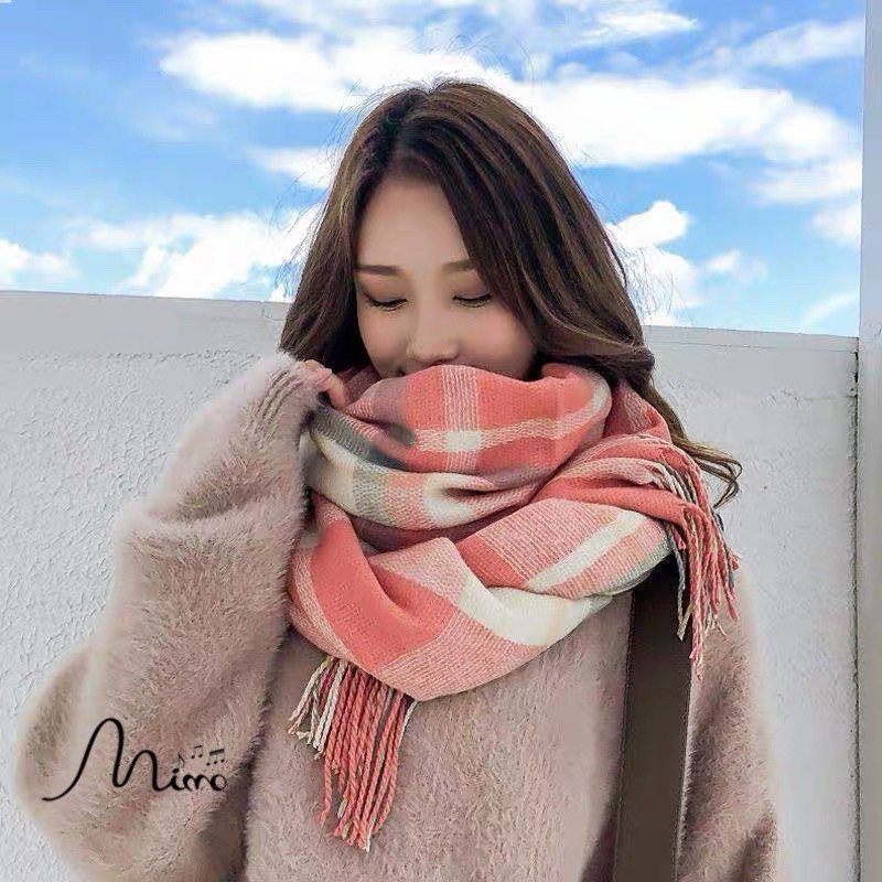 [Dày và Ấm] Khăn Quàng Cổ Kẻ Chất Len Cao Cấp Dày Siêu Xịn Mịn - Dùng Được Cả 2 Mặt Mẫu Mới 2020