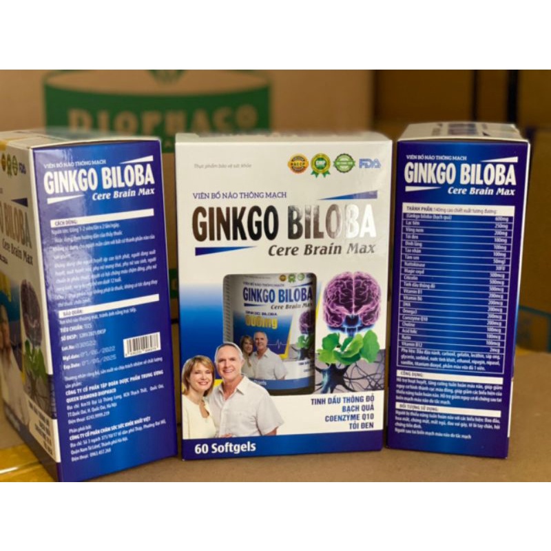 Viên bổ não thông mạch Ginko Biloba Cere Brain Max
